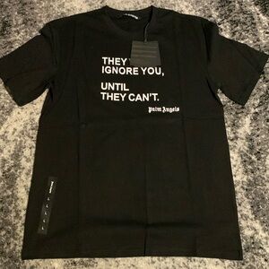 Palm Angels Statement Yellow Butterfly SS20 Black T-Shirt Men’s Size Large